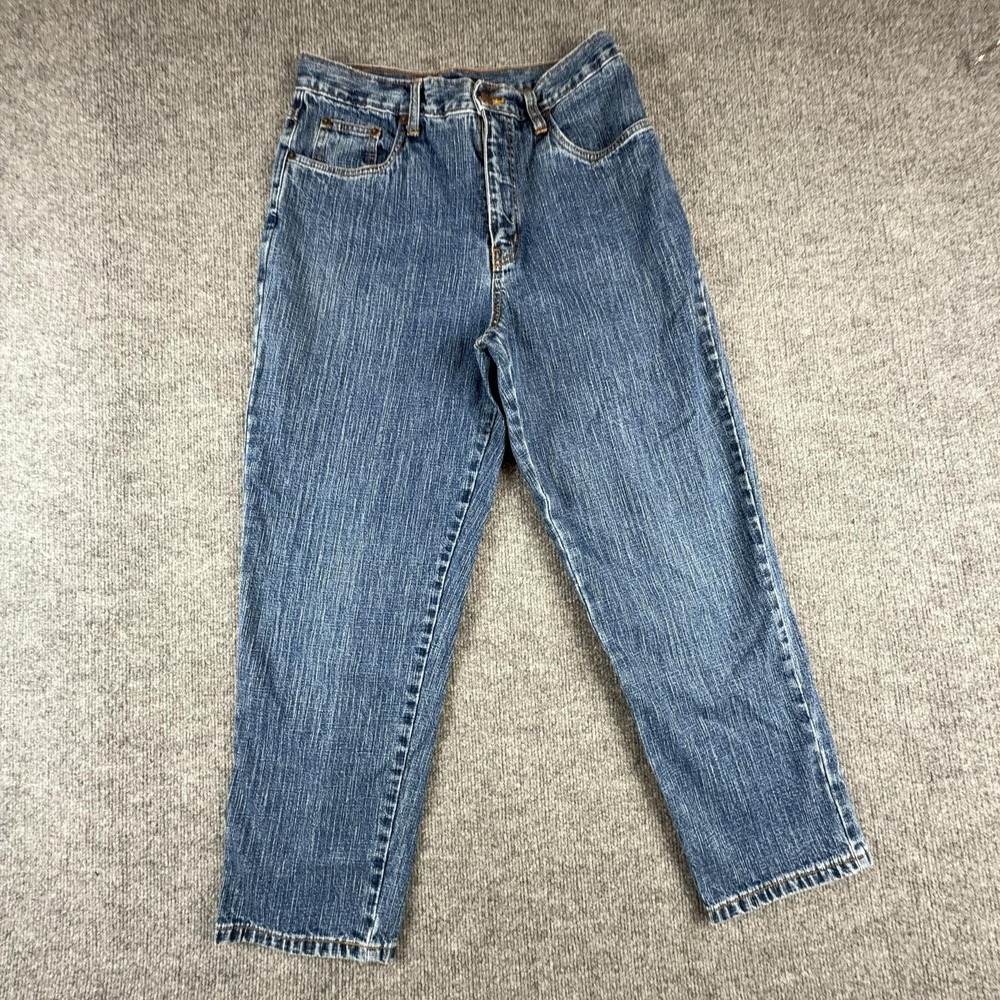 Bill Blass Jeans Womens 10P Medium Wash Blue Mid Rise Relaxed Tapered Denim